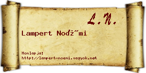 Lampert Noémi névjegykártya